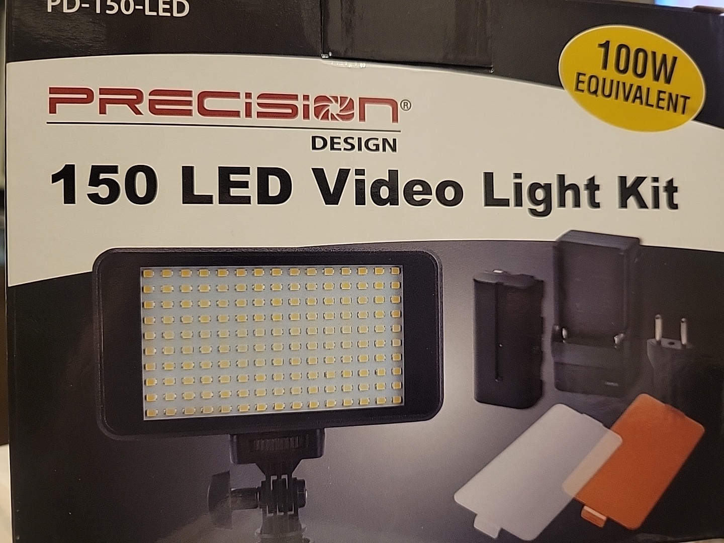 PRECISION DESIGN 150 LED Video Light Kit w/ Filters and Charger – NEW!