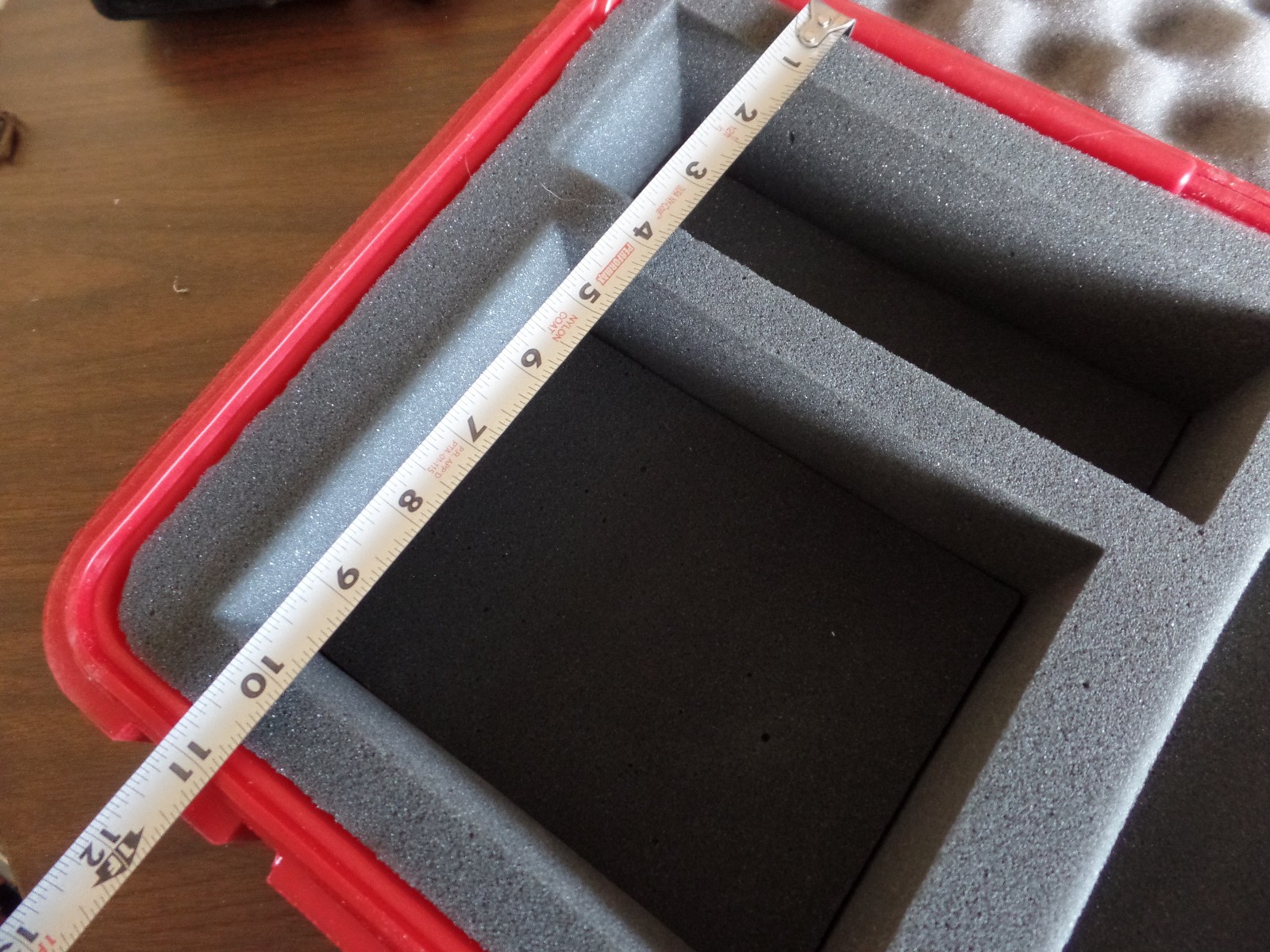 18″x12″x5″ Red Hard Shell Case with Foam Compartments