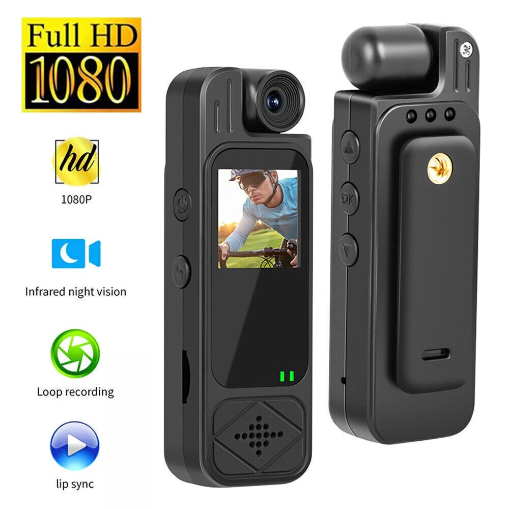 20 Hour 1080P Camcorder Mini Police Body Camera HD 180° Video DVR IR Night Cam
