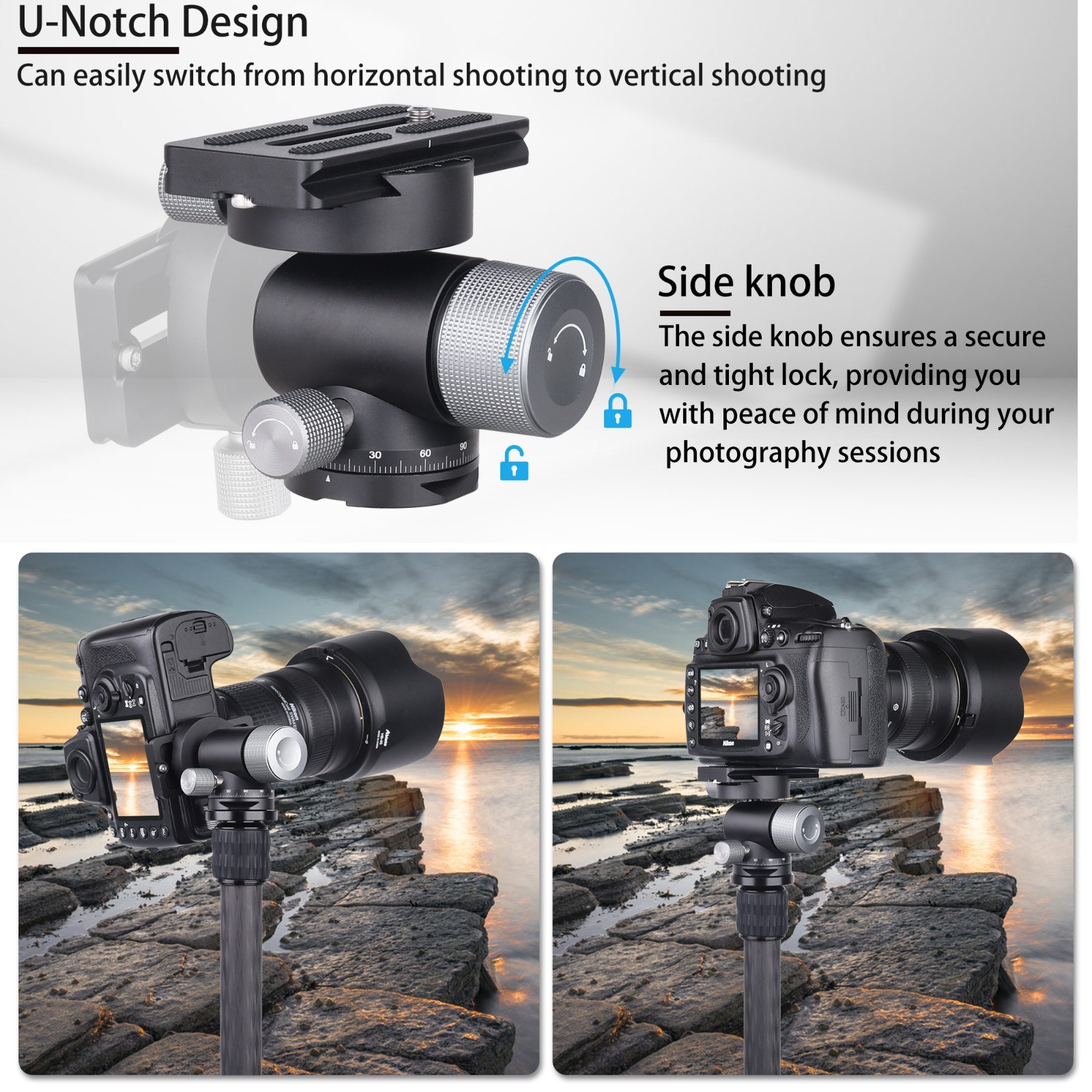ARTCISE LB44 Panorama All metal Low Profile Tripod Head Ball head fr Camera DLSR