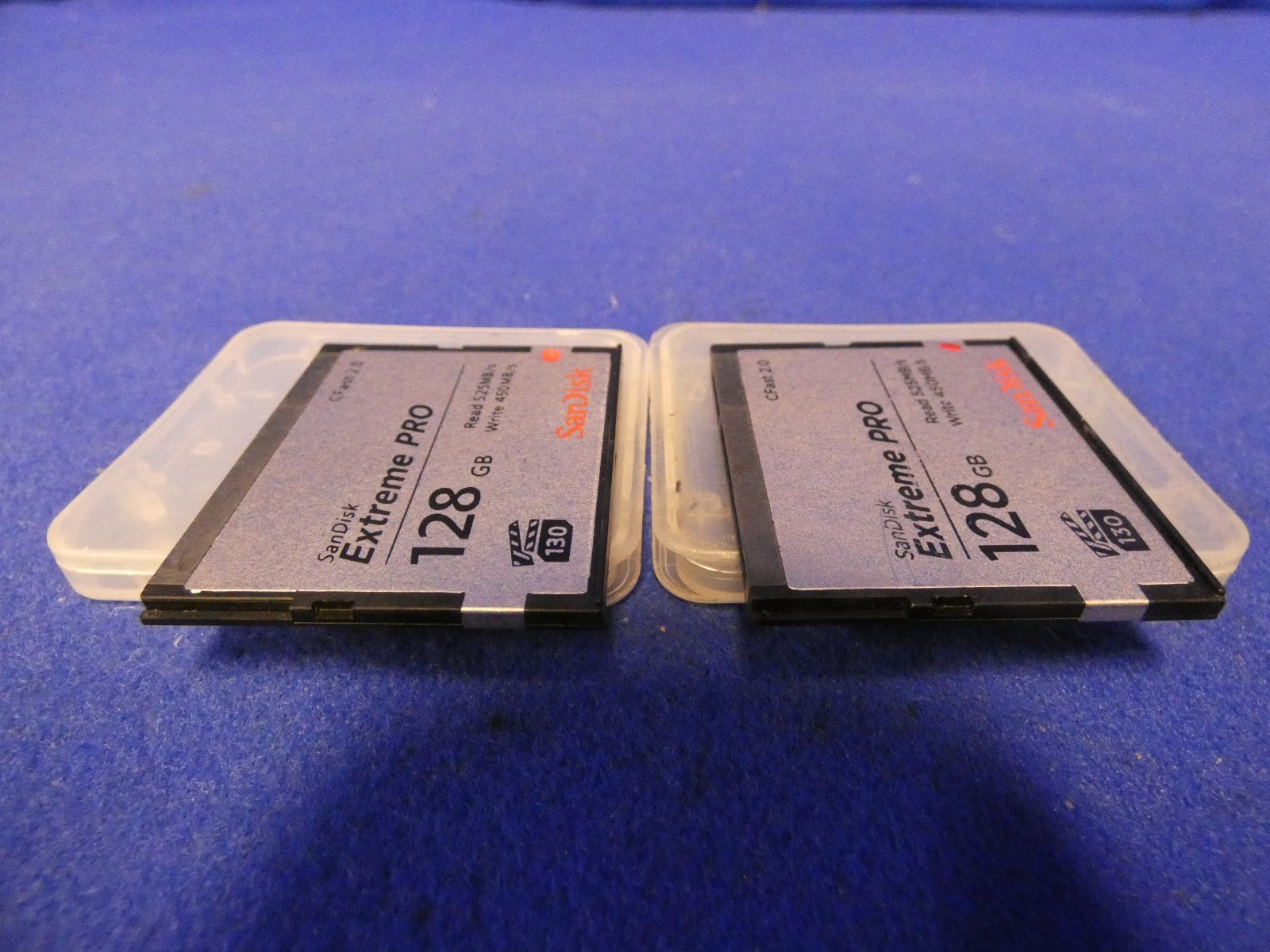 SanDisk Extreme PRO 128GB CFast 2.0 Memory Card 4K Video High Speed 525MBs QTY 2