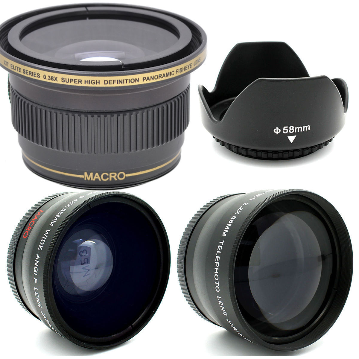 CANON EOS REBEL T7 T7I FULL 58MM HD ACCESSORY KIT LENSES FLASH 60″ TRIPOD BACKP