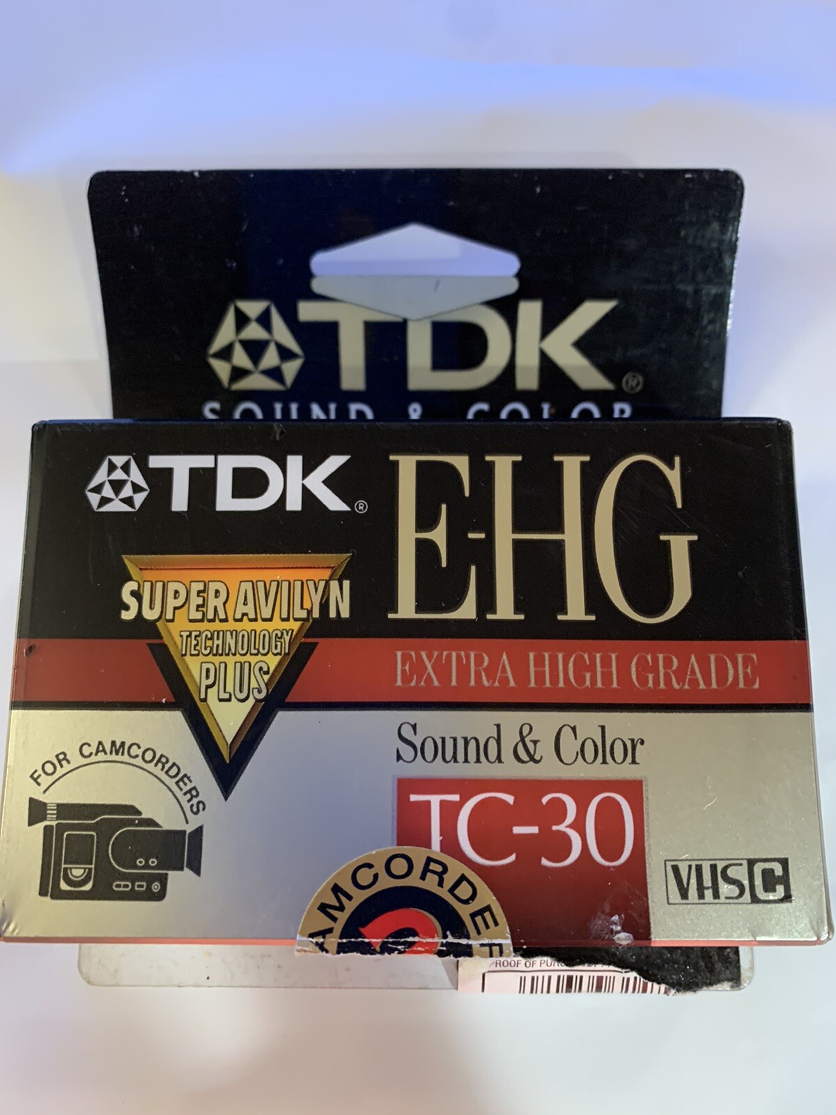TDK E-HG TC-30 Video Camcorder Cassette Tape Super Avilyn 30 Min. Sealed