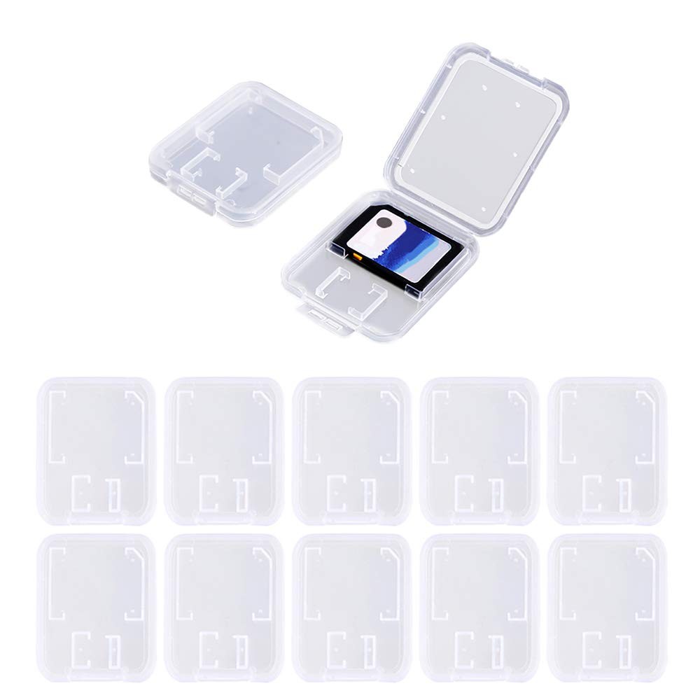 Clear Plastic Memory Card Case Compatible with SD SDHC SDXC Micro SD T-Flash Car