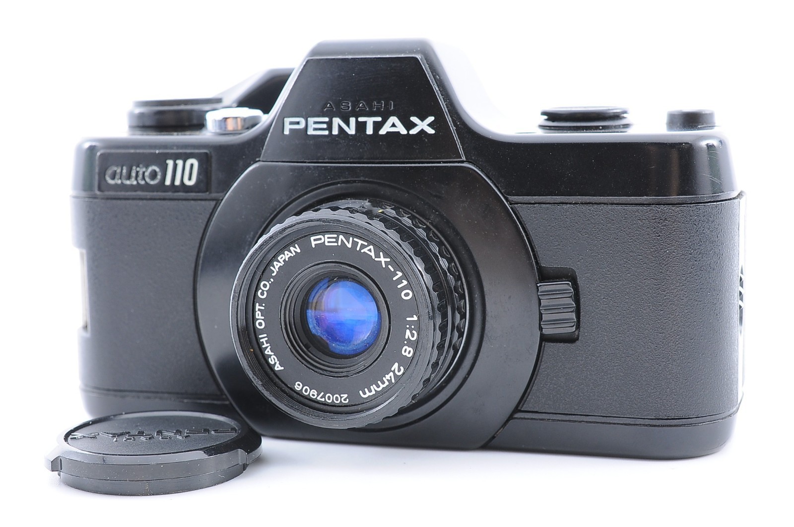 Pentax auto 110 SLR Film Camera w/ 24mm f/2.8 Lens [All Works Near MINT+]