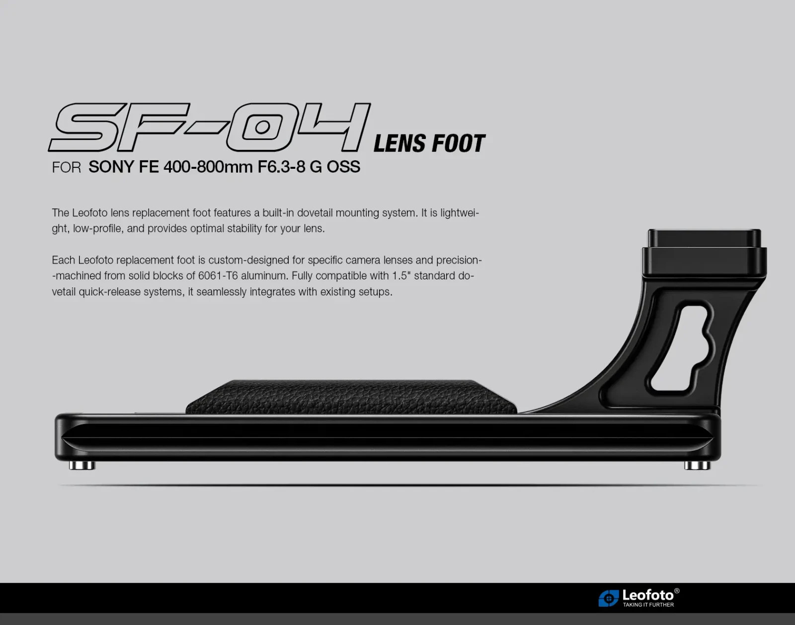 Leofoto SF-04 Lens Foot compatible for SONY FE 400-800mm F6.3-8 G OSS/QD Socket