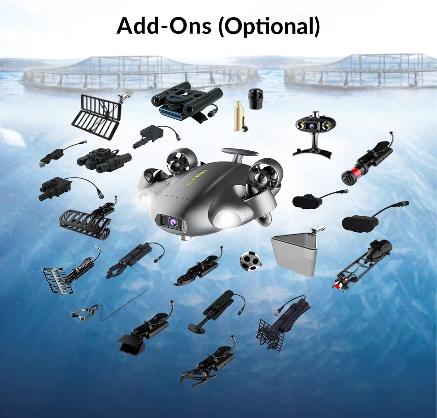QYSEA FIFISH V6 Expert industrial Underwater ROV 200m Depth Dual 4K Q-Interface