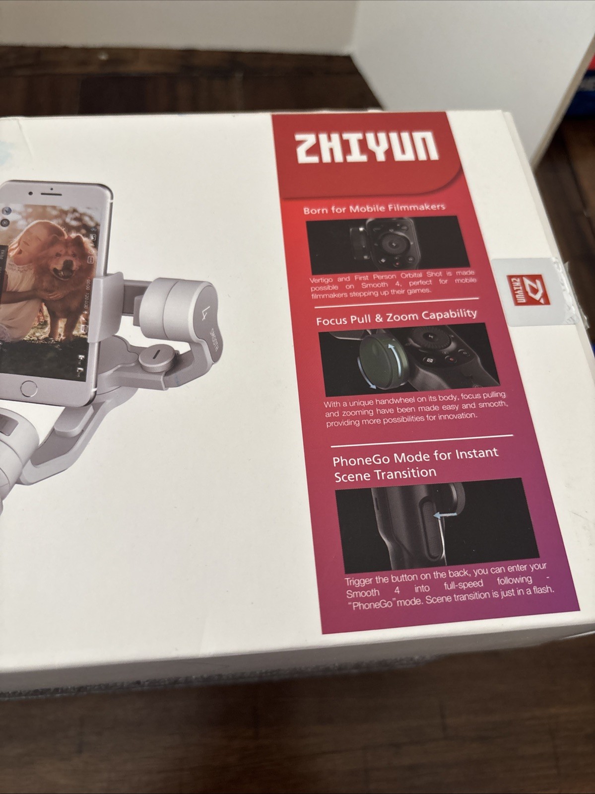Zhiyun Smooth 4 Gimbal Stabilizer for Smartphone iPhone Android Cell Phone Black