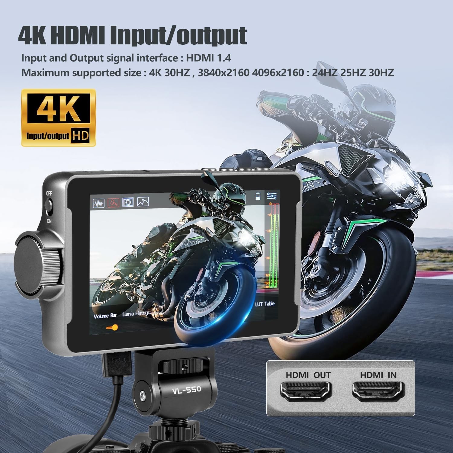US VILTROX DC-550 Pro 5.5 Inch Touchscreen Camera Field Monitor with battery