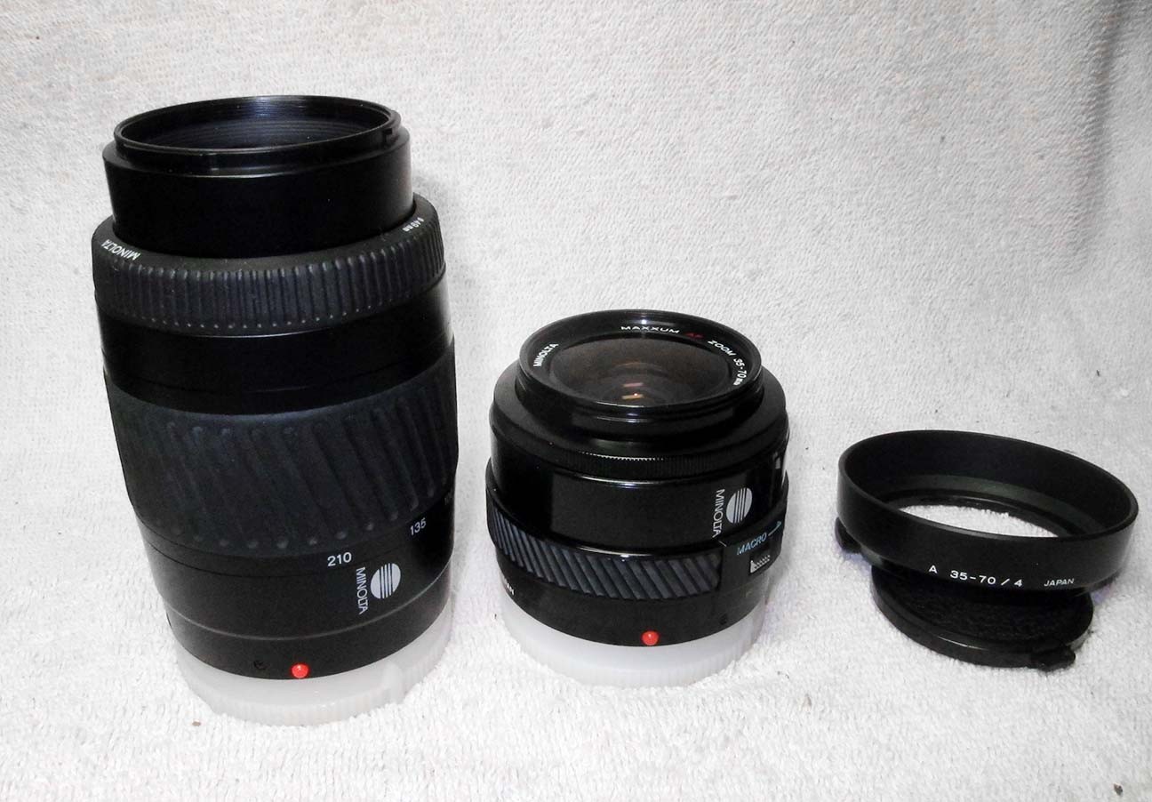 TWO (2) MINOLTA AF Zoom SLR DSLR Lenses. 35-70mm & 70-210mm. Film/Digital.Maxxum