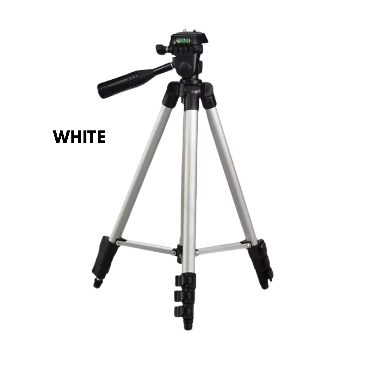 Adjustable Phone & Camera Tripod w/Built-in Level, Portable Metal Travel Stand