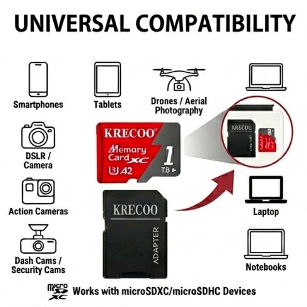 Micro SD Memory Card U3 A2 V30 UHS-I TF High Speed Memory Card with Adapter Lot