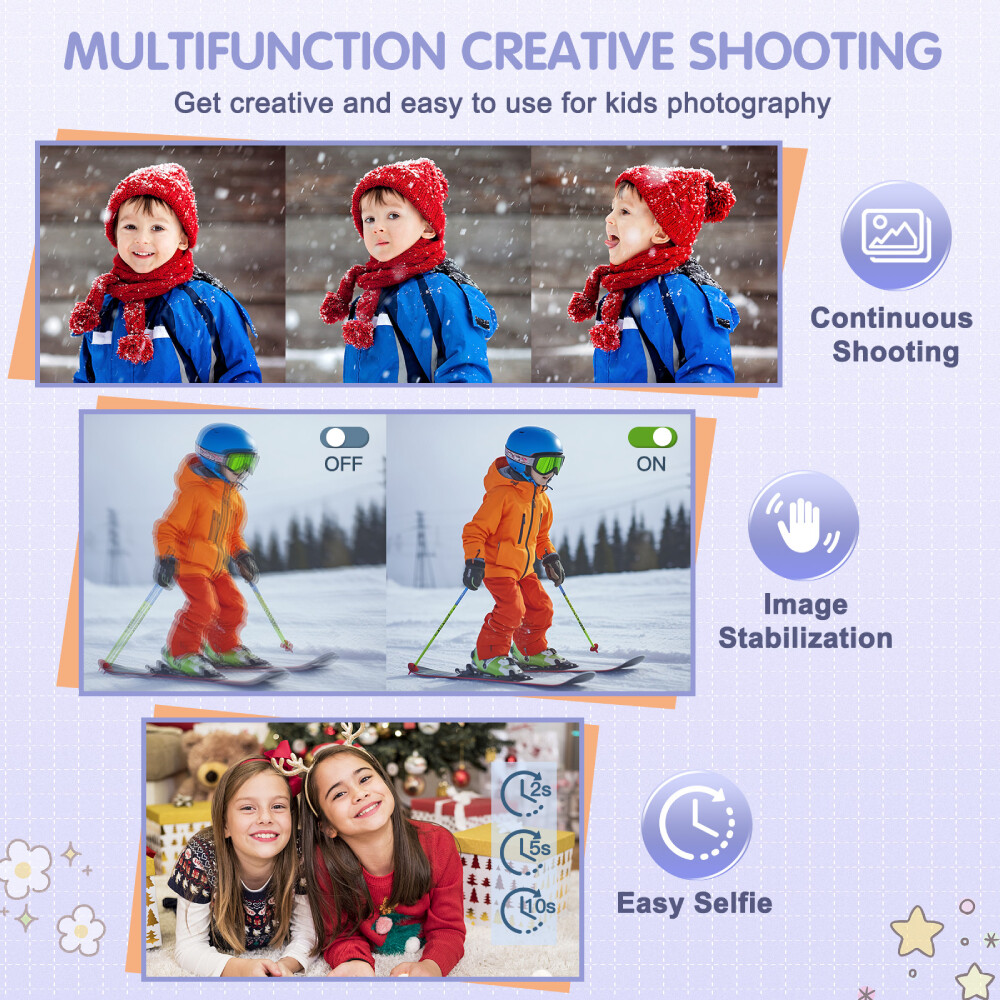 Digital Camera Kids Camera with 32GB Card FHD 1080P 44MP Vlogging LCD Screen US