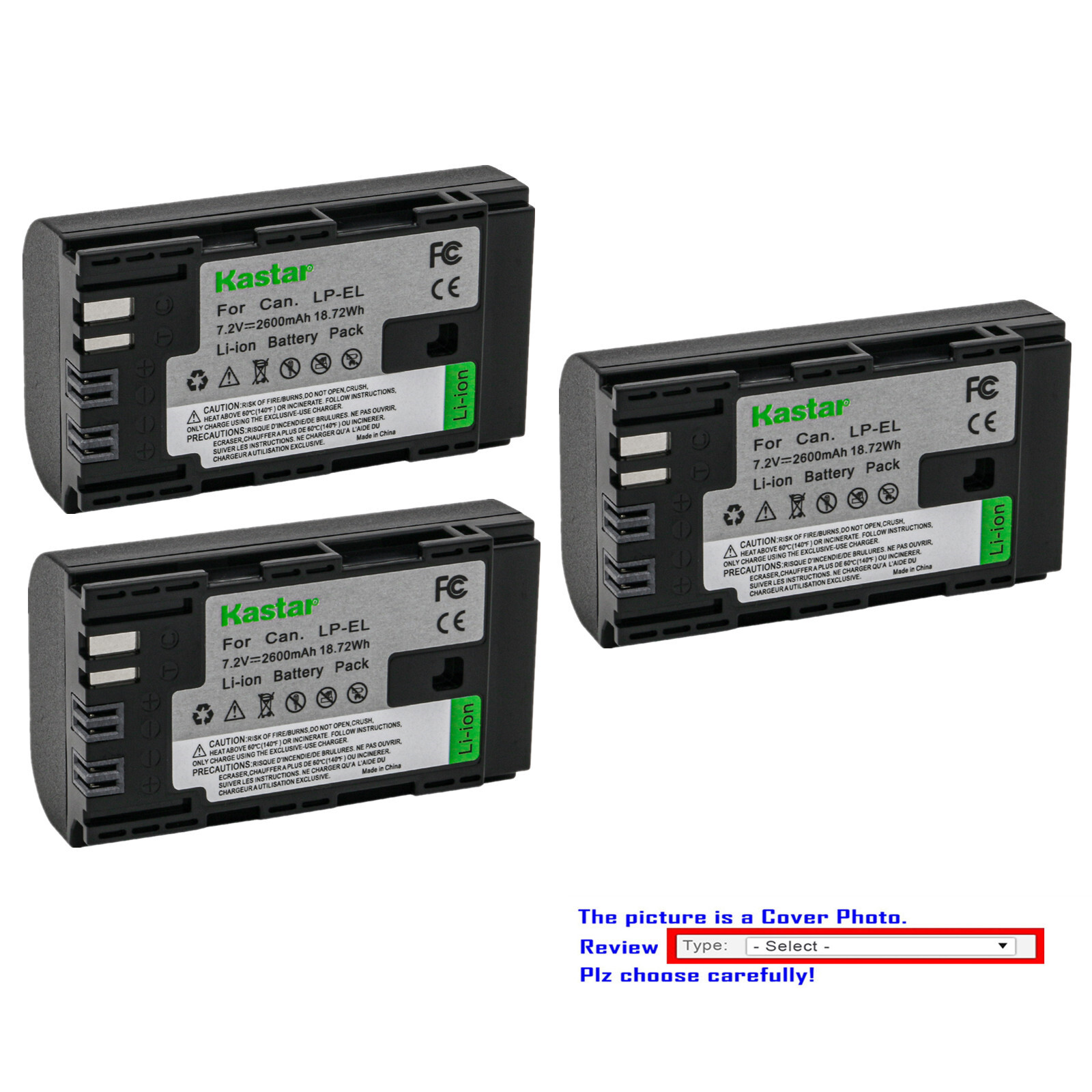 Kastar Fully Decoded LP-EL Battery for Canon Speedlite EL-1 EL1 On-camera Flash