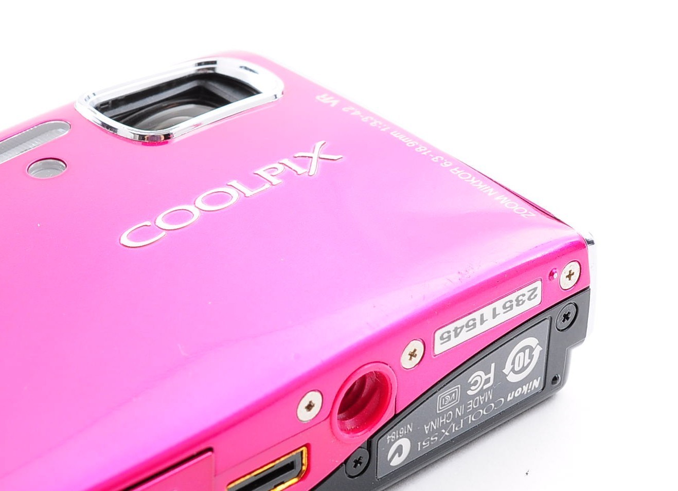 Nikon COOLPIX S51 Pink 8.1MP Digital Camera Tested Battery Charger Japan