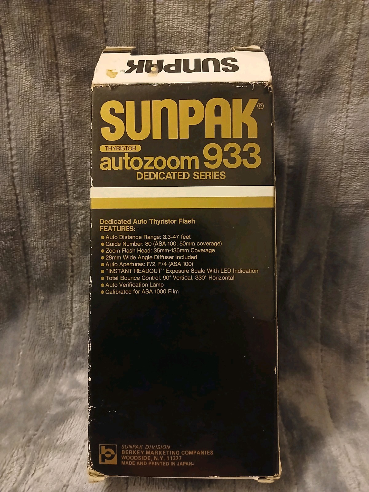 Sunpak Auto Zoom 933 Dedicated Pentax Camera Flash Mount Accessory Vintage Japan