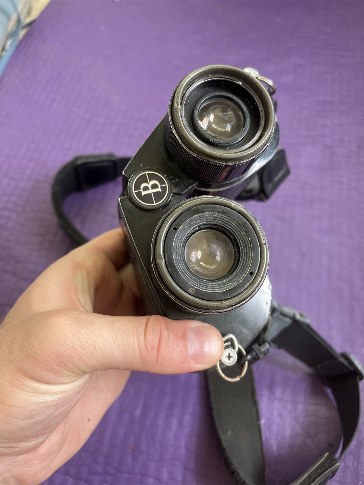 Bushnell 9x36mm Custom Binoculars Coated Metal Japan Strap Retro Gray ~read~