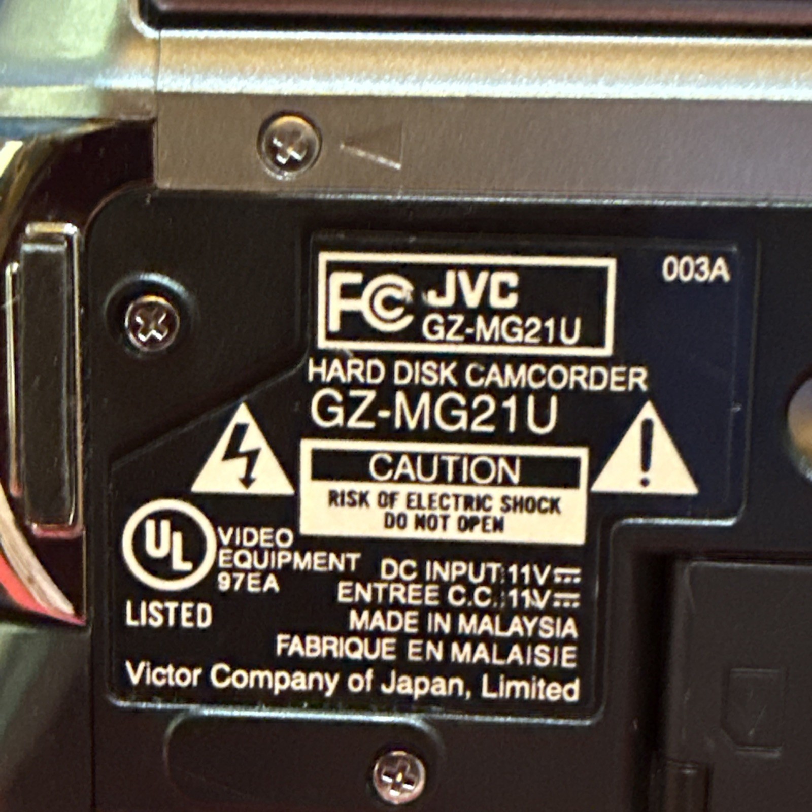 JVC Everio GZ-MG21U 20GB Hard Disk Drive Camcorder 32x Optical Zoom TESTED