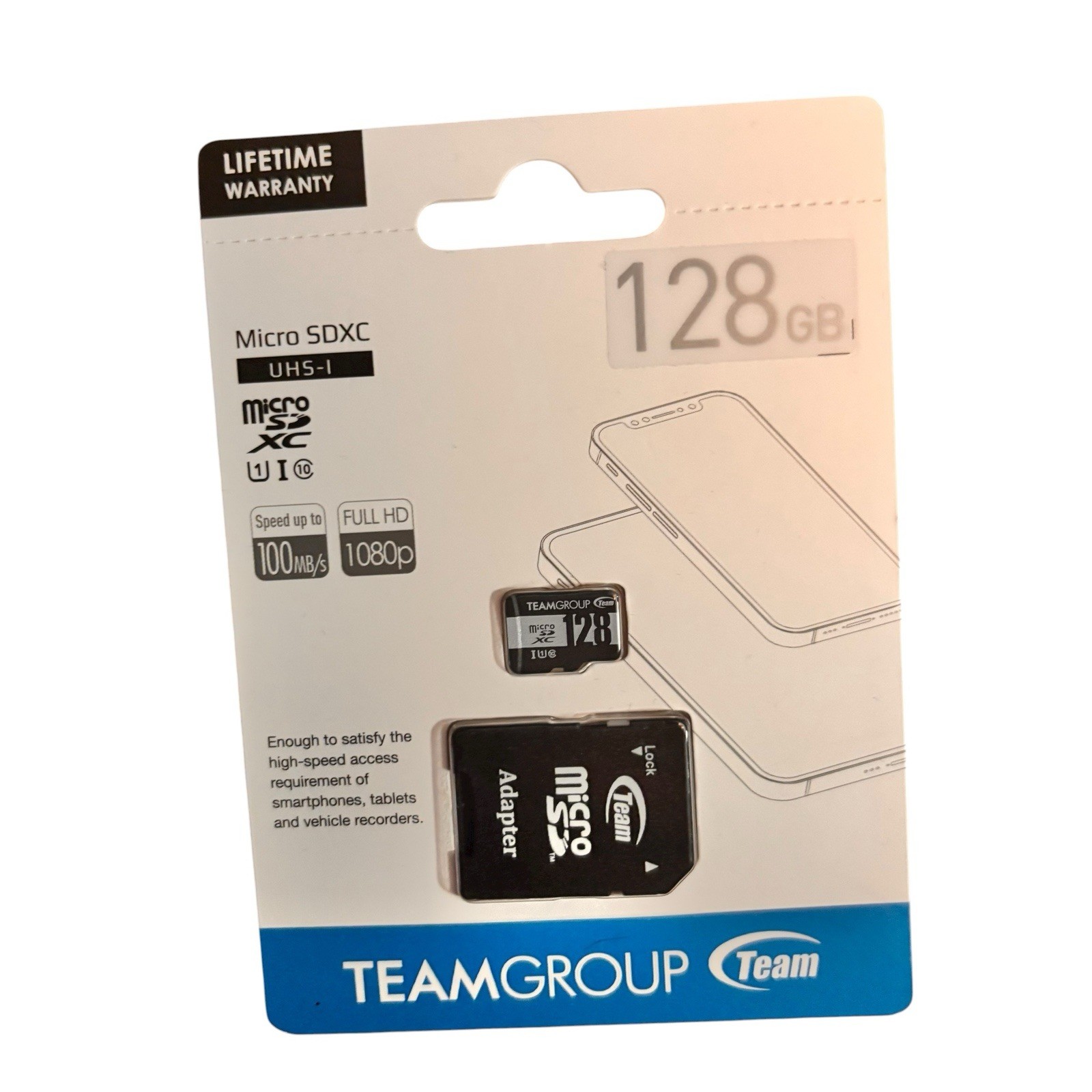 TEAMGROUP D700-W MSD 128 GB MicroSDHC UHS-I Memory Card