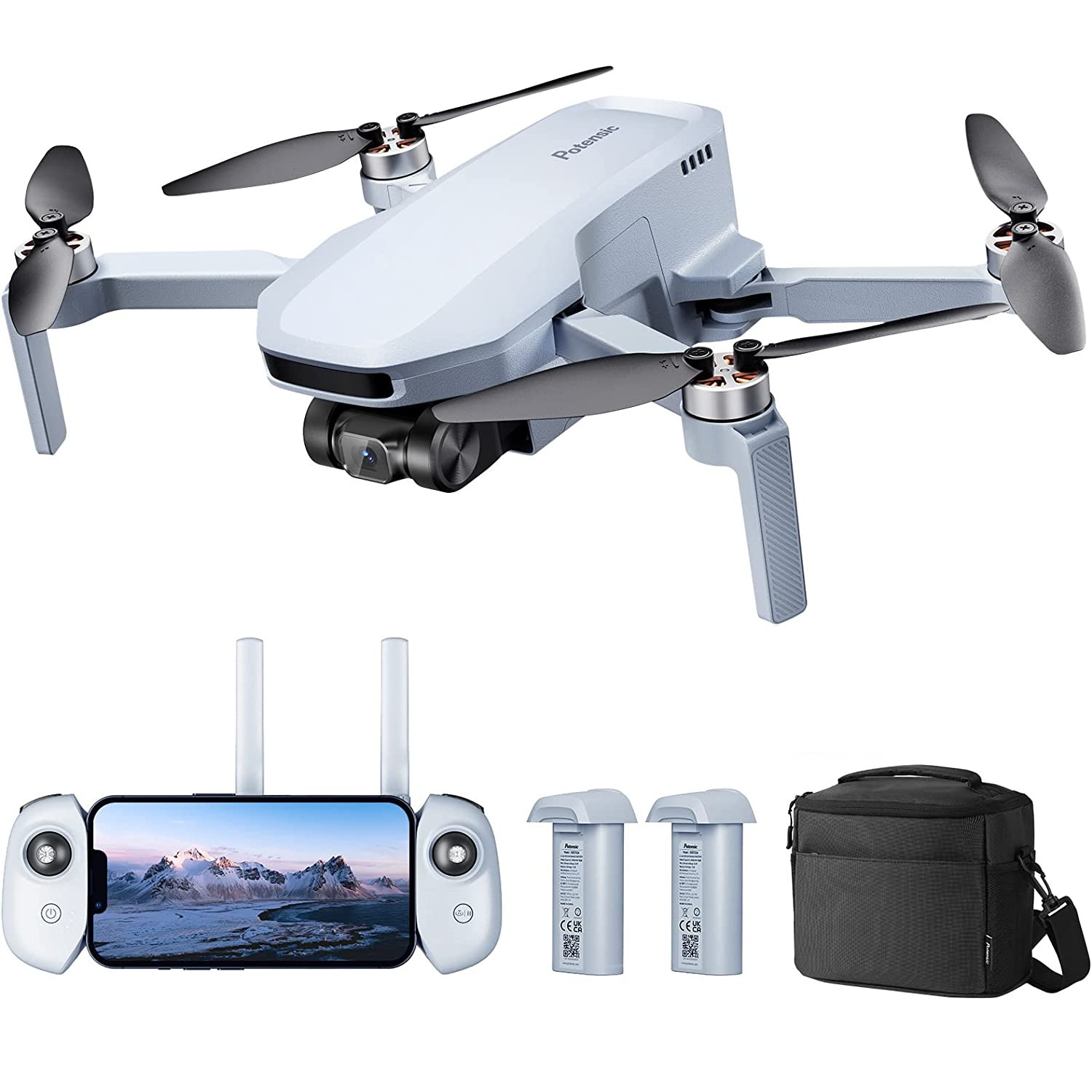 Potensic ATOM SE GPS Drone 4KM FPV Transmission Foldable RC Quadcopter 2 Battery