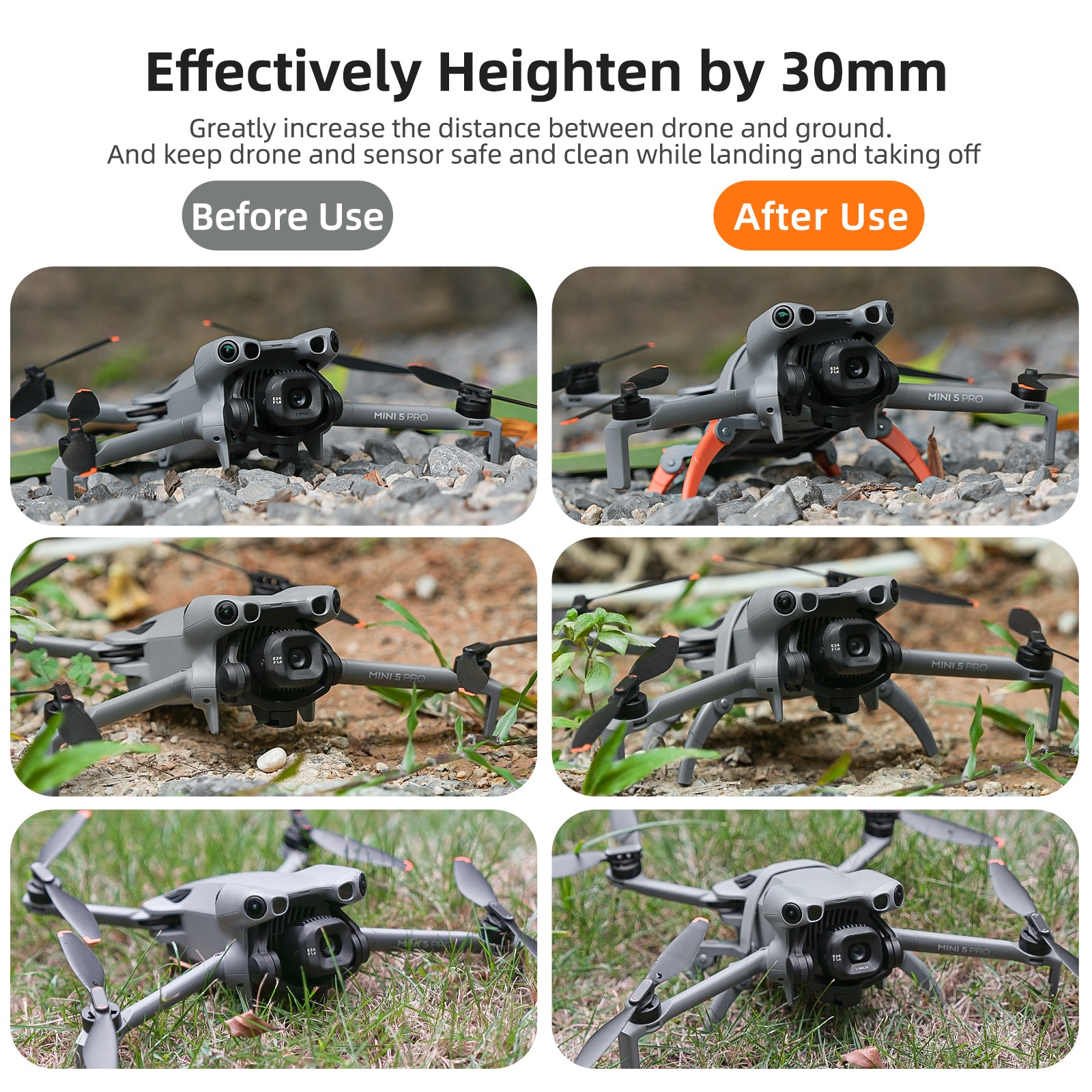 For DJI Mini 5 Pro Drone Heighten Landing Gear Folding Stand Holder Accessories