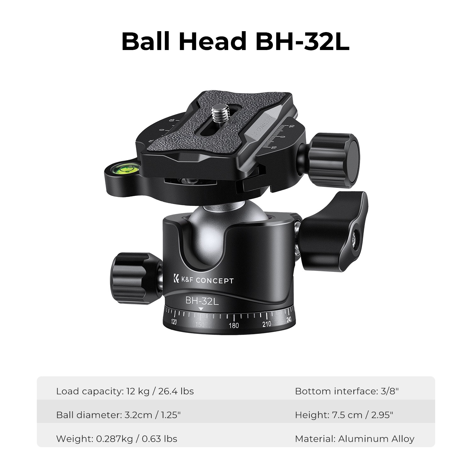 K&F Concept 62in Aluminum Tripod Detachable Monopod w/ Quick Release Plate DSLR