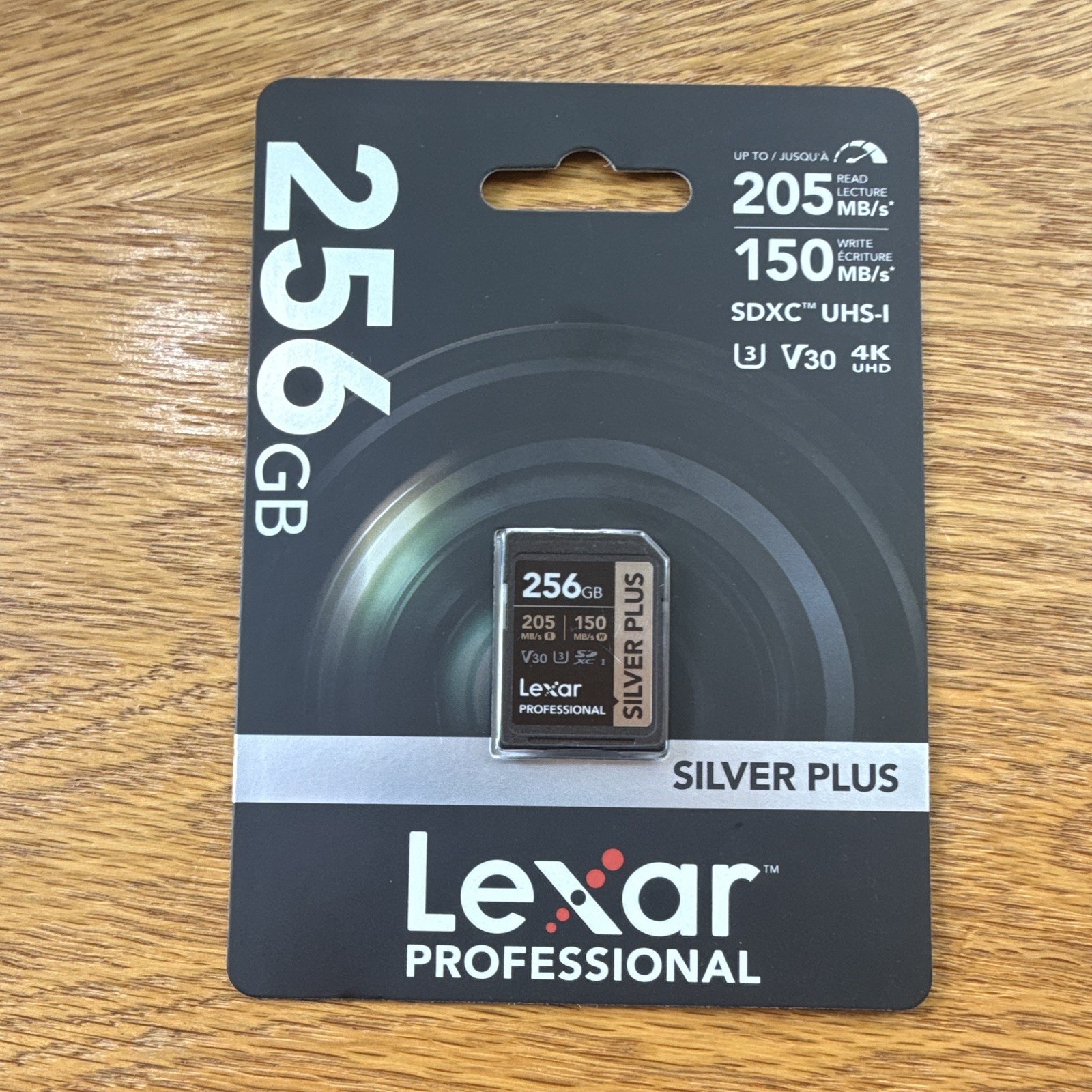 Lexar Professional Silver Plus 256GB SDXC UHS-I V30 4K UHD Card
