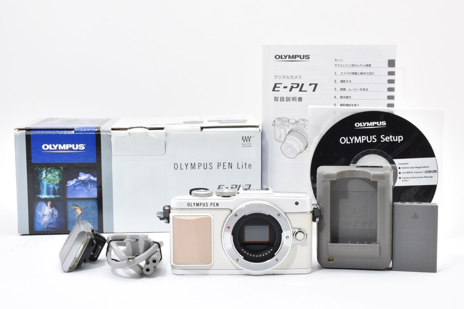 Olympus PEN Lite E-PL7 Body White Mirrorless Camera Shutter Count 13613