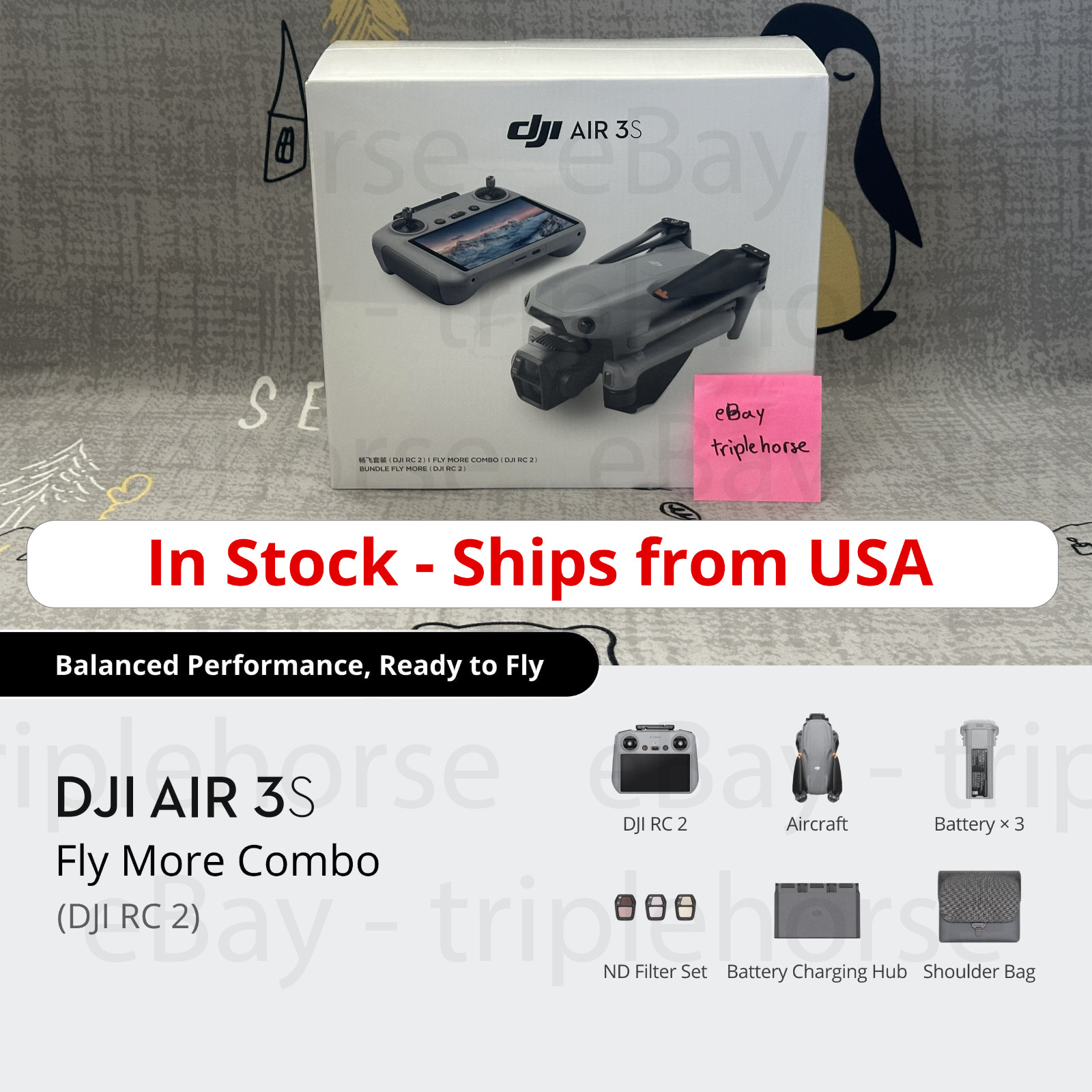 🔥 DJI Air 3S Fly More Combo (RC2) 🔥 FREE 2 DAY ✈️ FROM USA 🇺🇸 TODAY