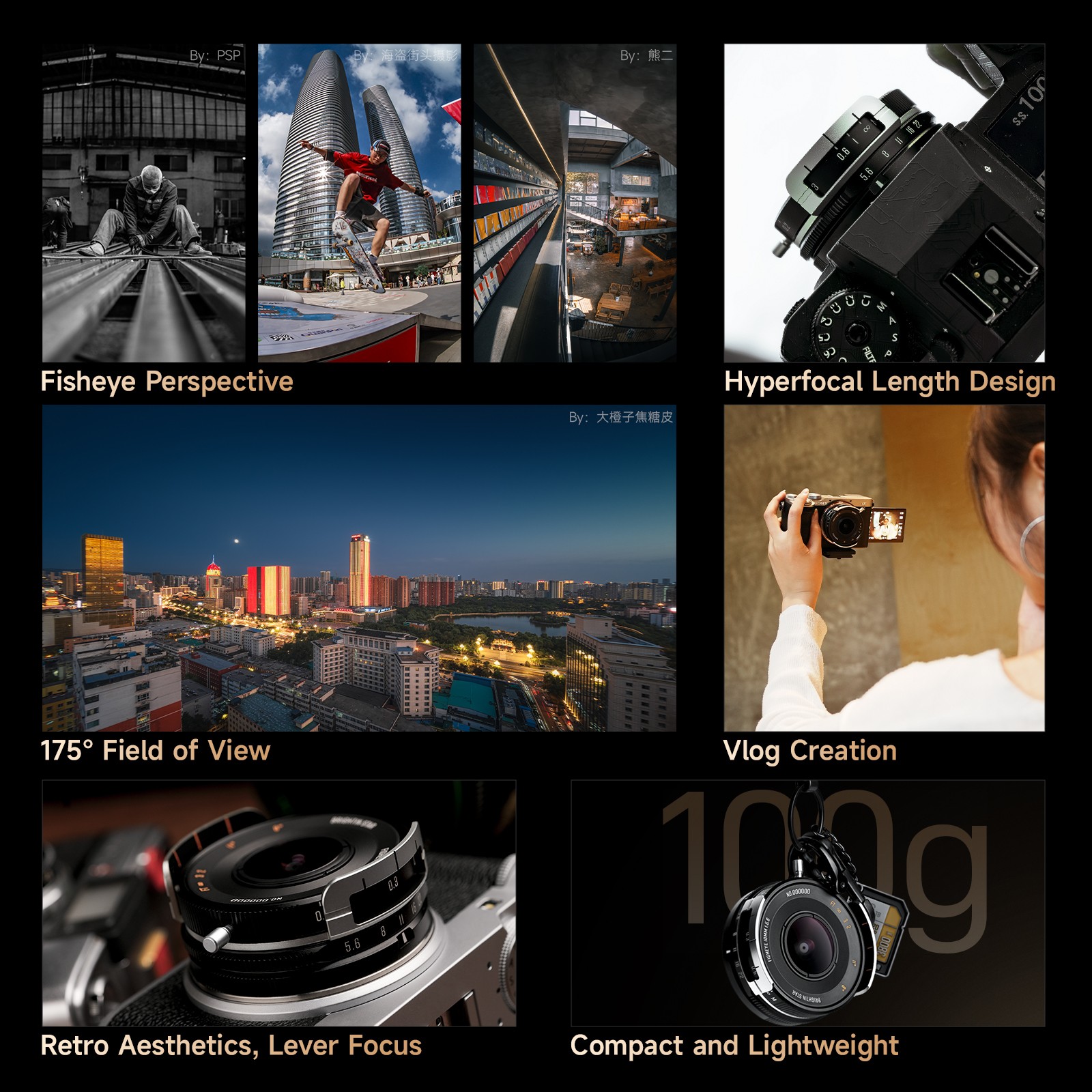 Brightin Star 10mm F5.6 Pro 175° Ultra-Wide Angle Fisheye Lens for Sony E-Mount