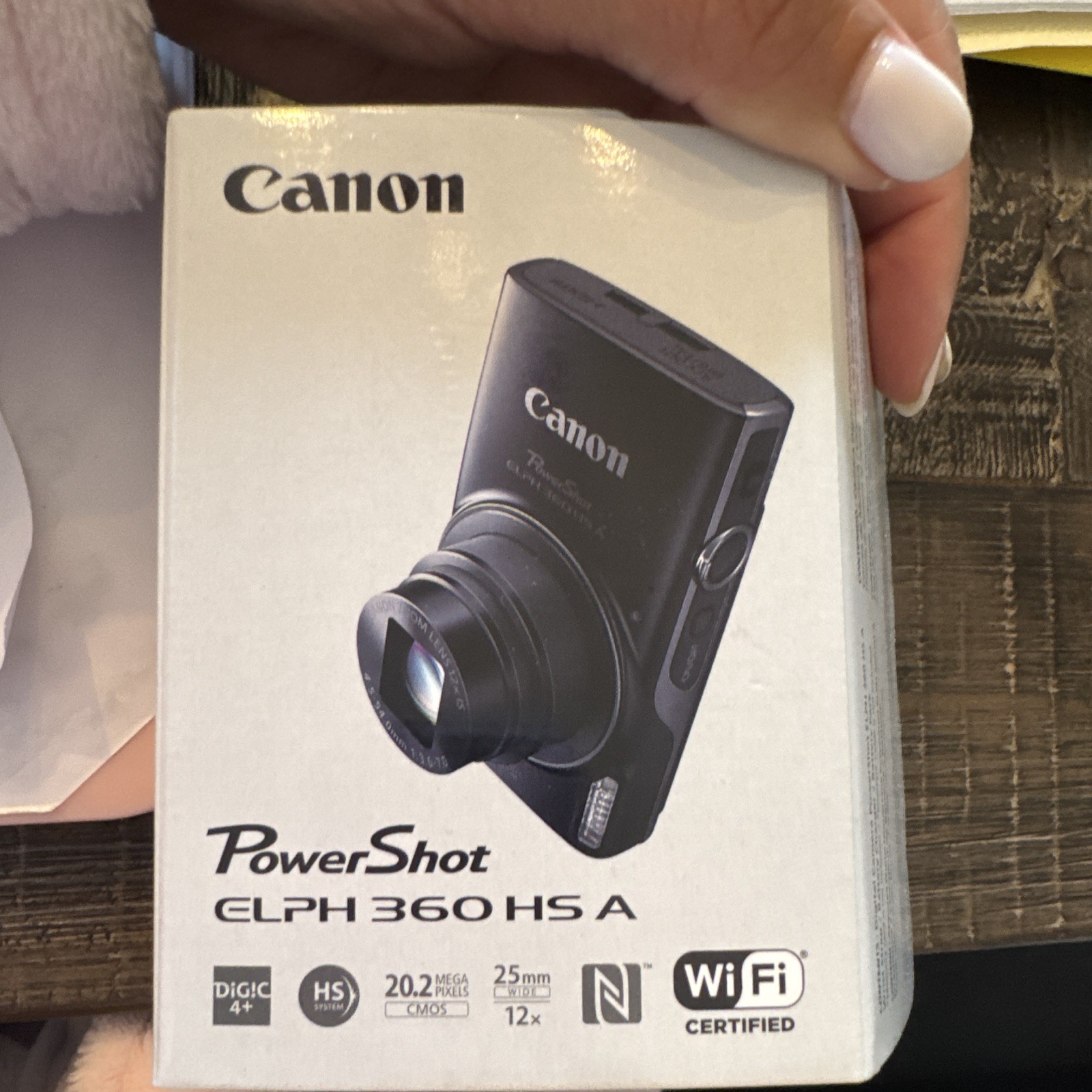 Canon PowerShot ELPH 360 HS A Compact Camera Black 20.2MP 12x Wi‑Fi NFC