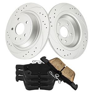 Kac Drilled And Slotted Rear Brake Kit Rotors Ceramic Brake Pads For Ford