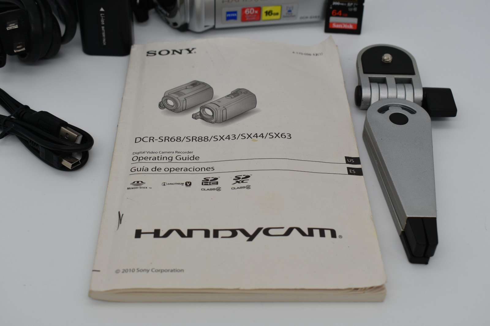 🔥 Sony Handycam DCR-SX63 Silver Digital Video Camera Camcorder 60x Zoom -TESTED