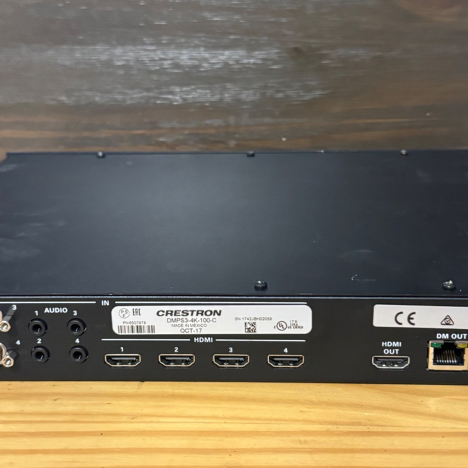 Crestron DMPS3-4K-100-C 3-Series Digital Media Presentation System 4K Switcher