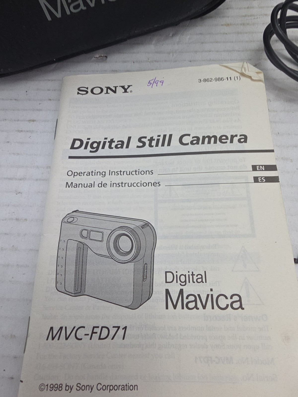 Sony Mavica MVC-FD71 10x Optical Zoom Digital Camera No Charger Untested