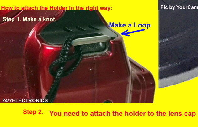 SNAP-ON LENS CAP +HOLDER to CyberShot DSC-H1 DSC-H2 DSC-H5 DSC-H7 DSC-H9 H50 HX1