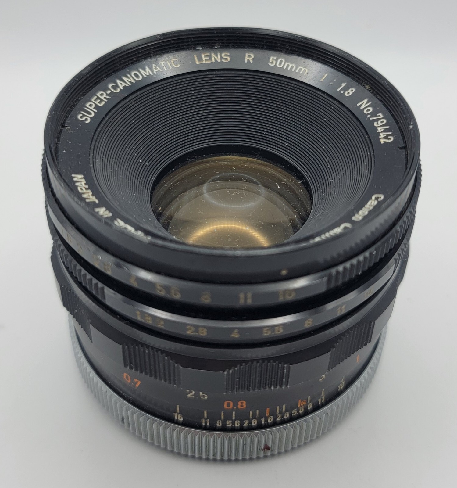 Vintage Canon Super-Chromatic 50mm 1:1.8 Film Camera Lens Made in Japan
