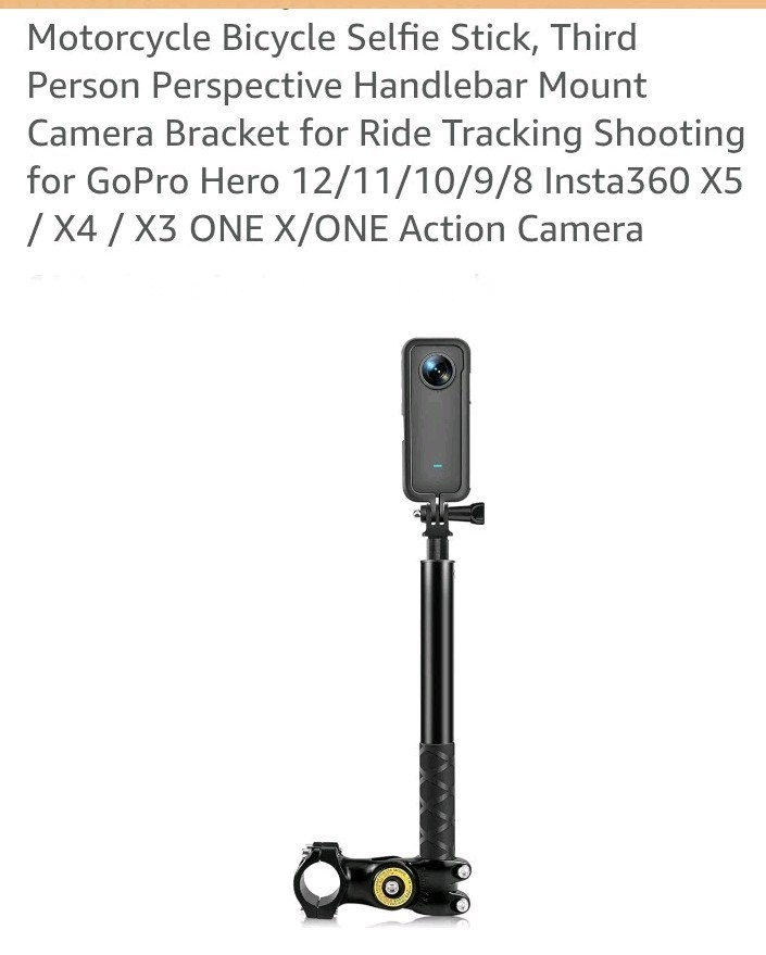 Mount for Gopro DJI Insta360 Motorcycle Bike Invisible Selfie Stick Handlebar US