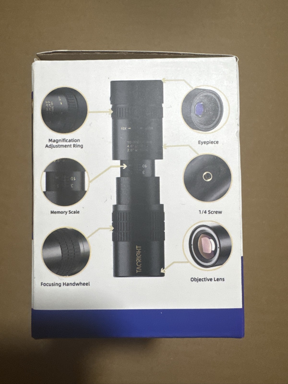 NEW TacRight 40MM Large Objective Multi-Coated Lens Monocular 10X-300X Zoom