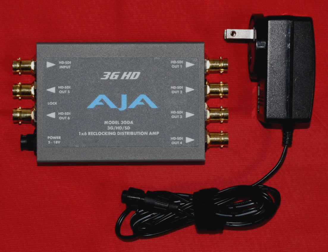 AJA 3GDA 1×6 3G/HD/SD Reclocking DA W/Power Supply