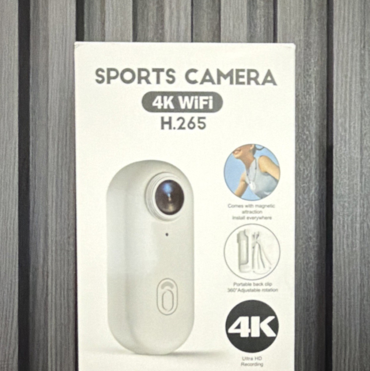 4K Waterproof Wi-Fi Action Camera AA-4K Ultra HD Magnetic Portable Clip Black