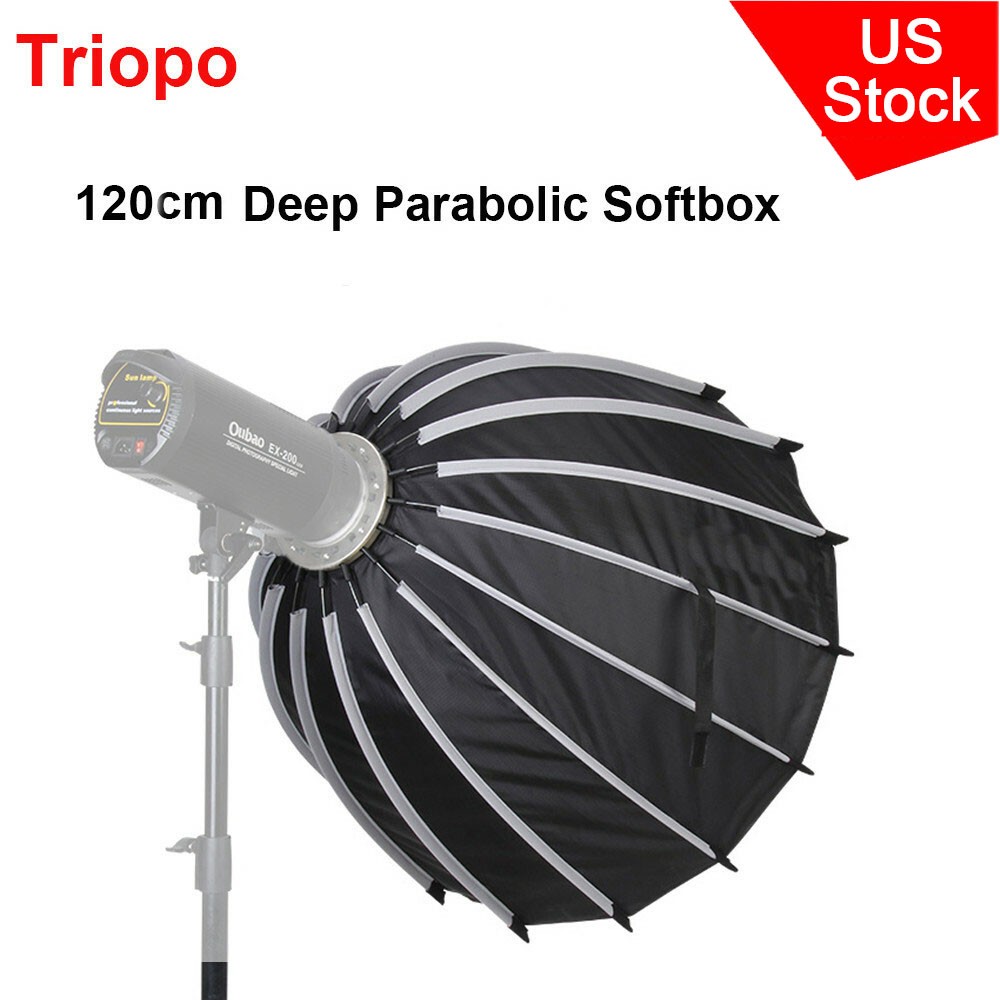 US Triopo Portable 120cm 47.2inch Deep Parabolic Softbox Bowens for Studio Flash