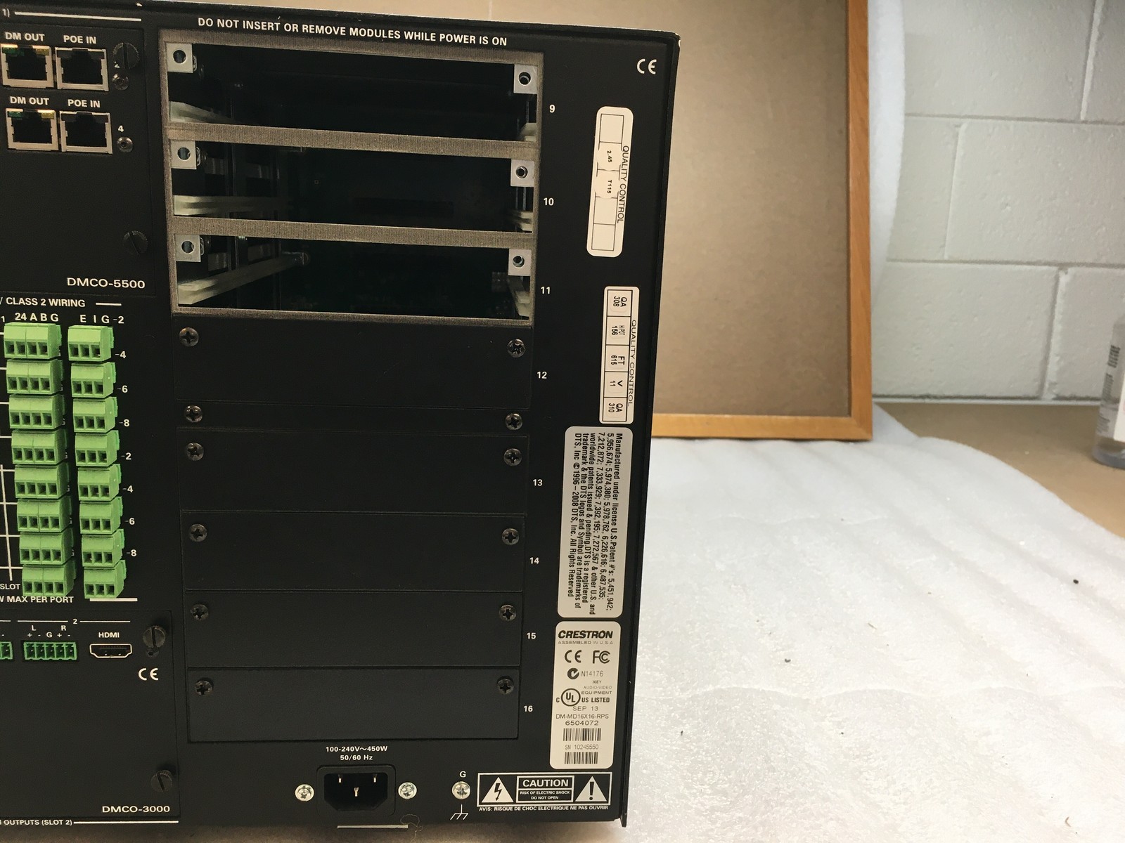Crestron DM-MD16X16 HD Digital Media Distribution Switcher w/ 2x DMC-DVI