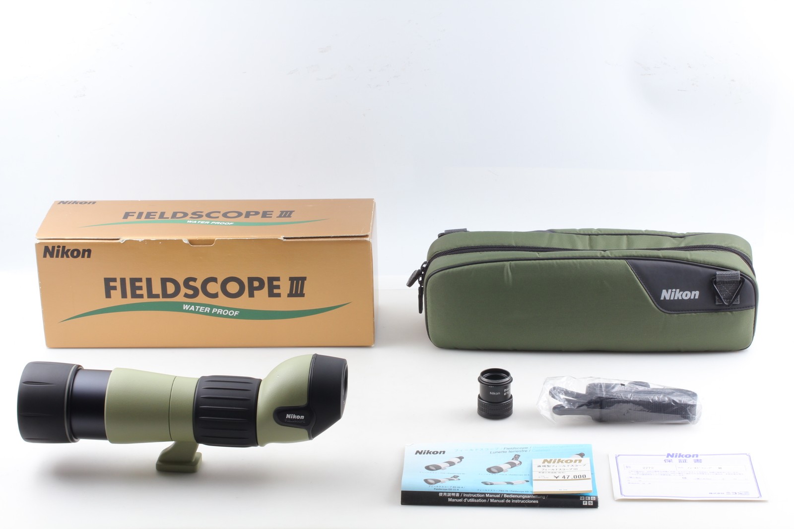 [Near MINT] Nikon Fieldscope III D-60P Spotting Scope w/20x Eyepiece Case Box JP