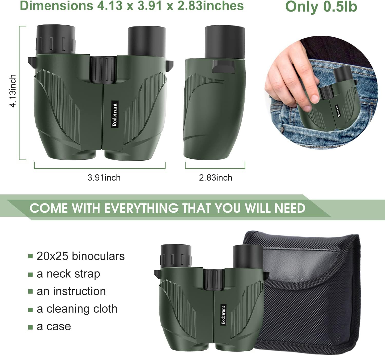 20X25 High Powered Binoculars for Adults,Compact HD Waterproof Durable and Clear