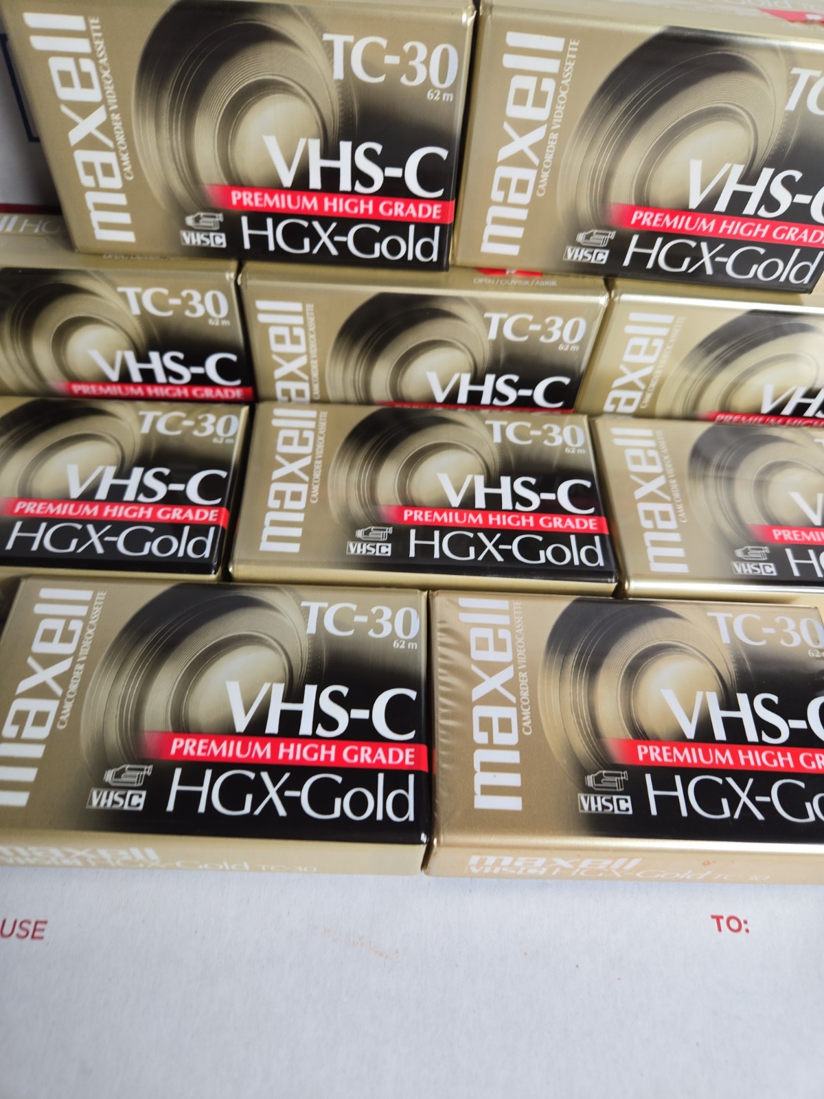 Maxell HGX-Gold TC-30 VHS-C Camcorder Videotape 10 Pack Premium High Grade New
