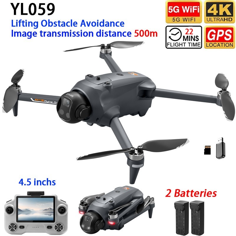 Drone GPS WIFI FPV 4K Dual Camera Selfie Obstacle Avoidance Quadcopter 2 Battery
