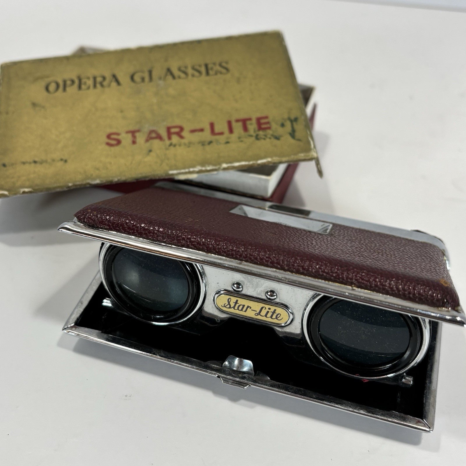 Vtg Star Lite Japanese Field Glass 2.5x Opera Glasses Chrome Theater Binoculars