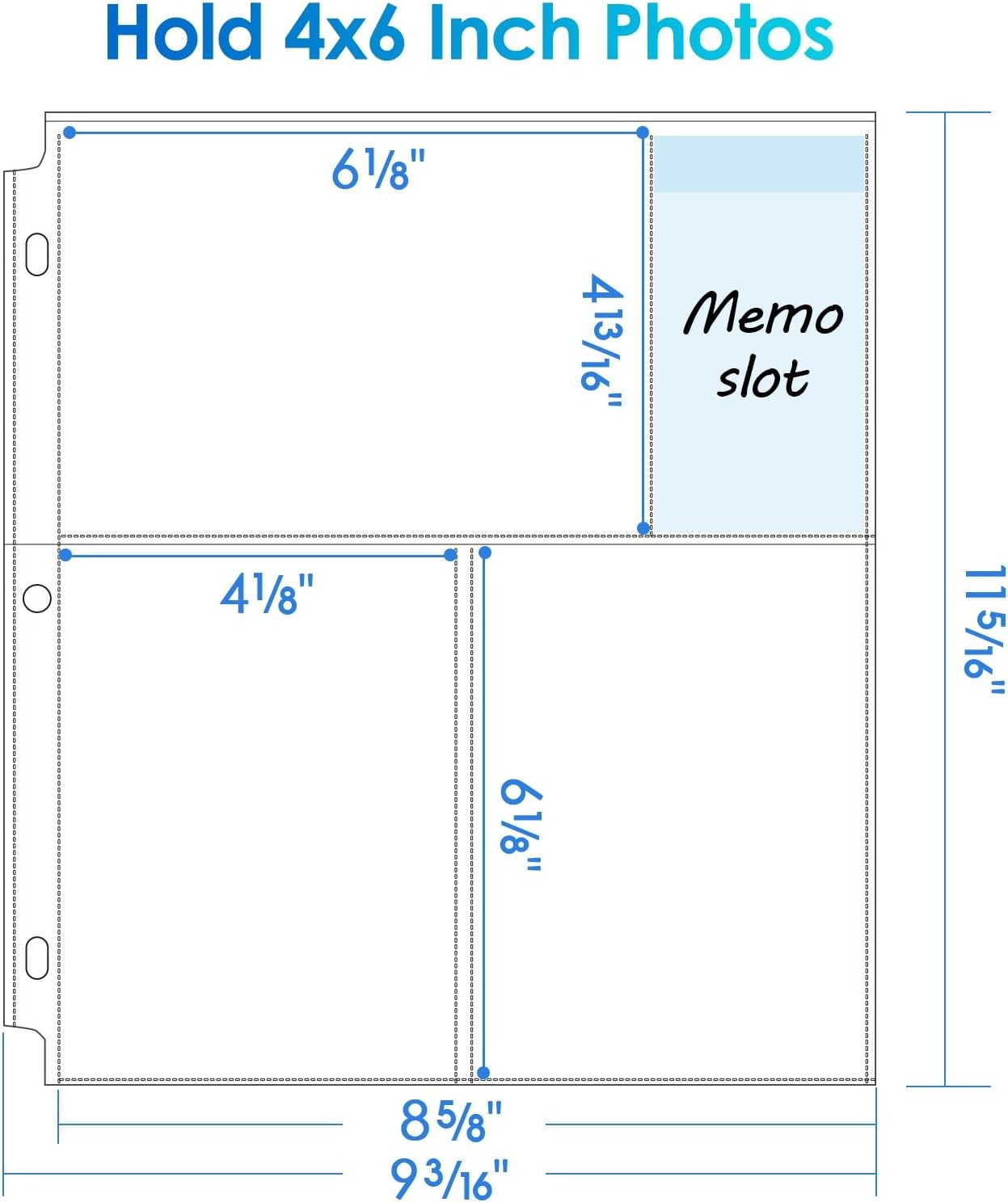 MaxGear 30 Pack 4×6 Photo Sleeves for 3 Ring Binder (180 Pictures), Heavy-Duty