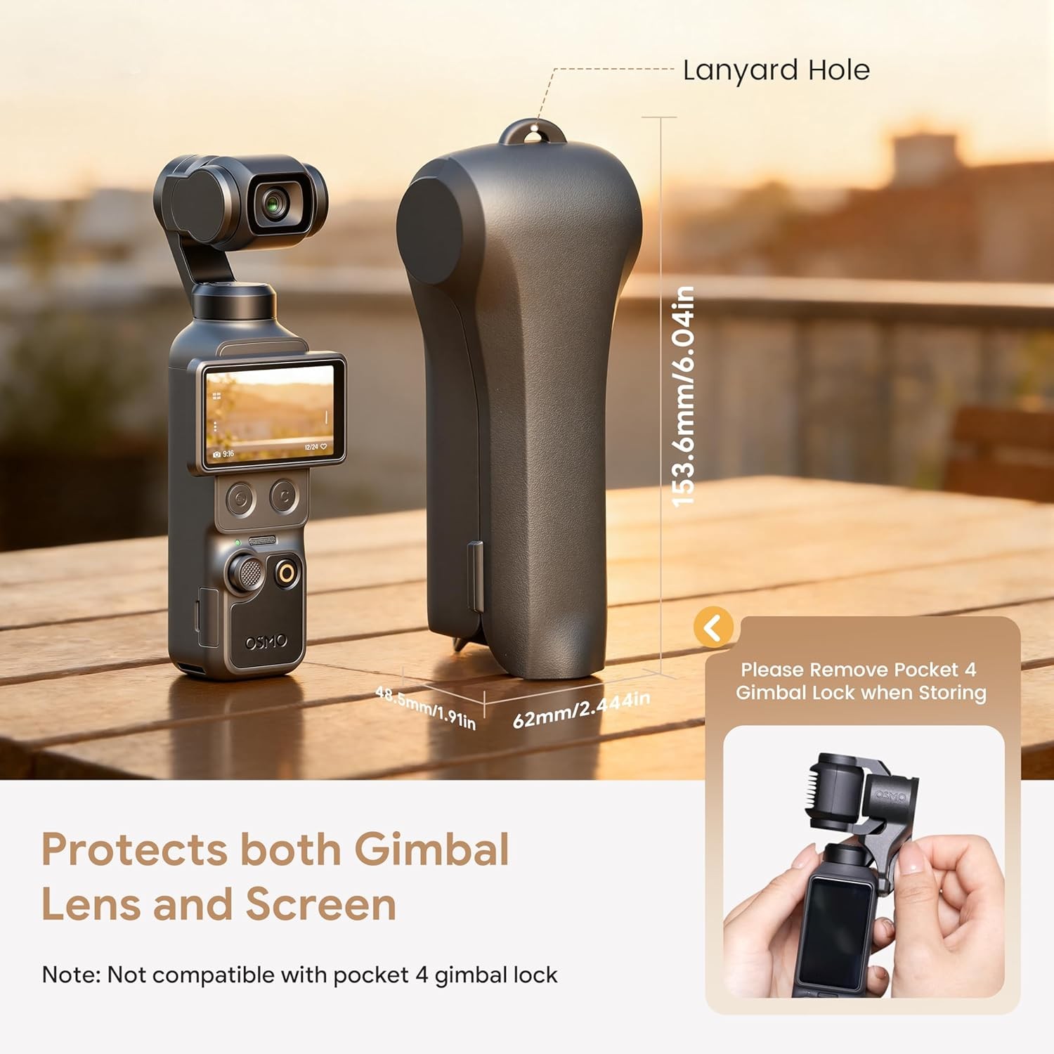 Protective Cover For DJI Osmo Pocket 4, Impact Resistant Gimbal & Screen Guard